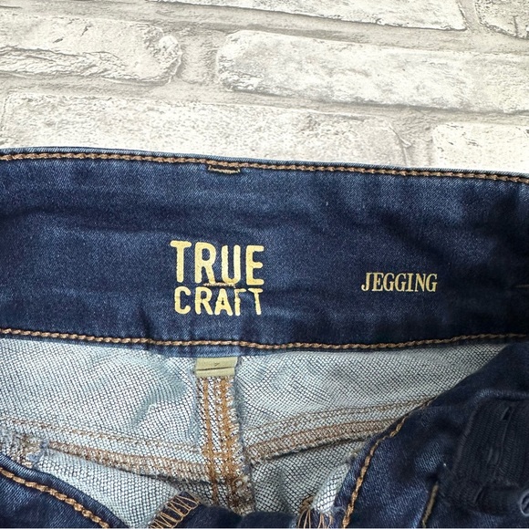 True Craft Girls Blue Denim Raw Hem Stretch Jeggings - Size 7 - Picture 9 of 11